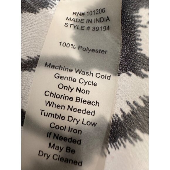 Soft Surroundings Size PL Semi Sheer Black White Tunic Blouse Cover Up - Picture 10 of 10